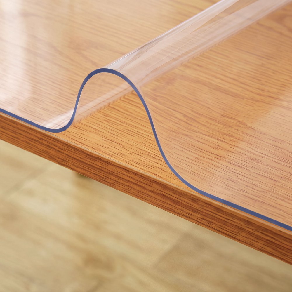 VEVOR Plastic Table Cover 40 x 72 Inch, 1.5 mm Thick Clear Table Protector, Rectangle Clear Desk Mat, Waterproof & Easy