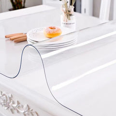 VEVOR Plastic Table Cover 42 x 78 Inch, 1.5 mm Thick Clear Table Protector, Rectangle Clear Desk Mat, Waterproof & Easy