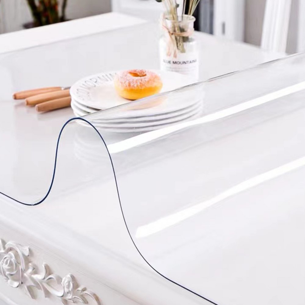 VEVOR Plastic Table Cover 36 x 60 Inch, 2 mm Thick Clear Table Protector, Rectangle Clear Desk Mat, Waterproof & Easy