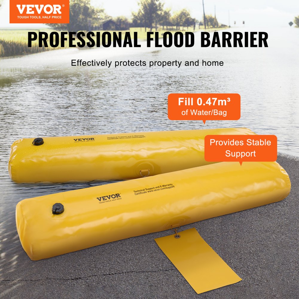 VEVOR Flood Barriers, Sandbag Alternative Flood Bags 4 Pack, Flood Barrier for Home, Water Barriers for Flooding