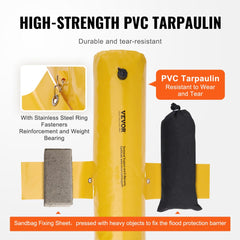 VEVOR Flood Barriers, Sandbag Alternative Flood Bags 4 Pack, Flood Barrier for Home, Water Barriers for Flooding
