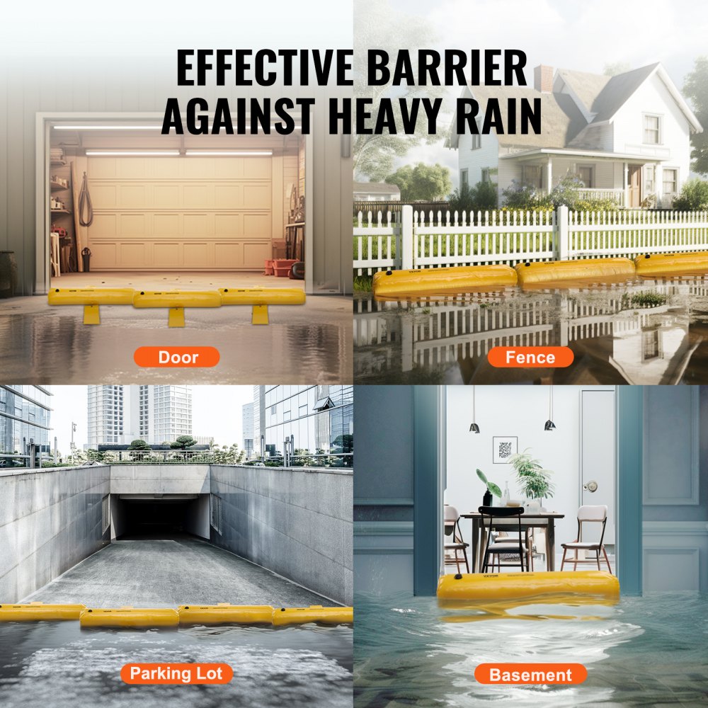VEVOR Flood Barriers, Sandbag Alternative Flood Bags 4 Pack, Flood Barrier for Home, Water Barriers for Flooding