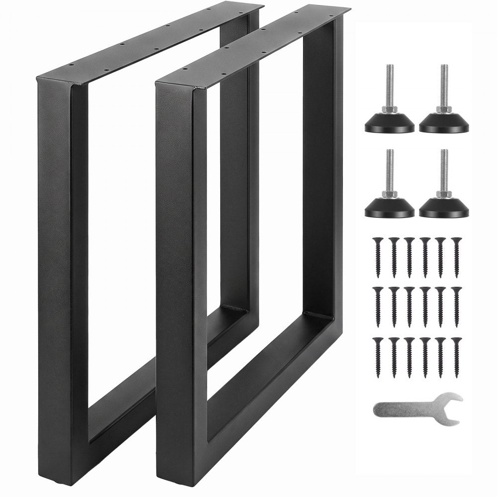 VEVOR 28 Inch Adjustable Furniture Legs, Square Reinforced Steel Office Table legs Set of 2 for DIY, Max Load 1000 lbs