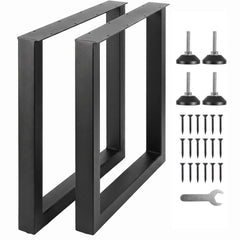 VEVOR 28 Inch Adjustable Furniture Legs, Square Reinforced Steel Office Table legs Set of 2 for DIY, Max Load 1000 lbs