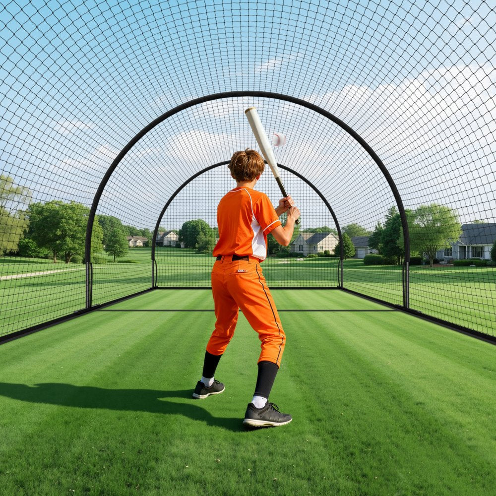 VEVOR Baseball Batting Cage, 19.9 x 12.0 x 8.2 FT Freestanding Portable Batting Cage, Hitting Cages with 30-Ply Knotted