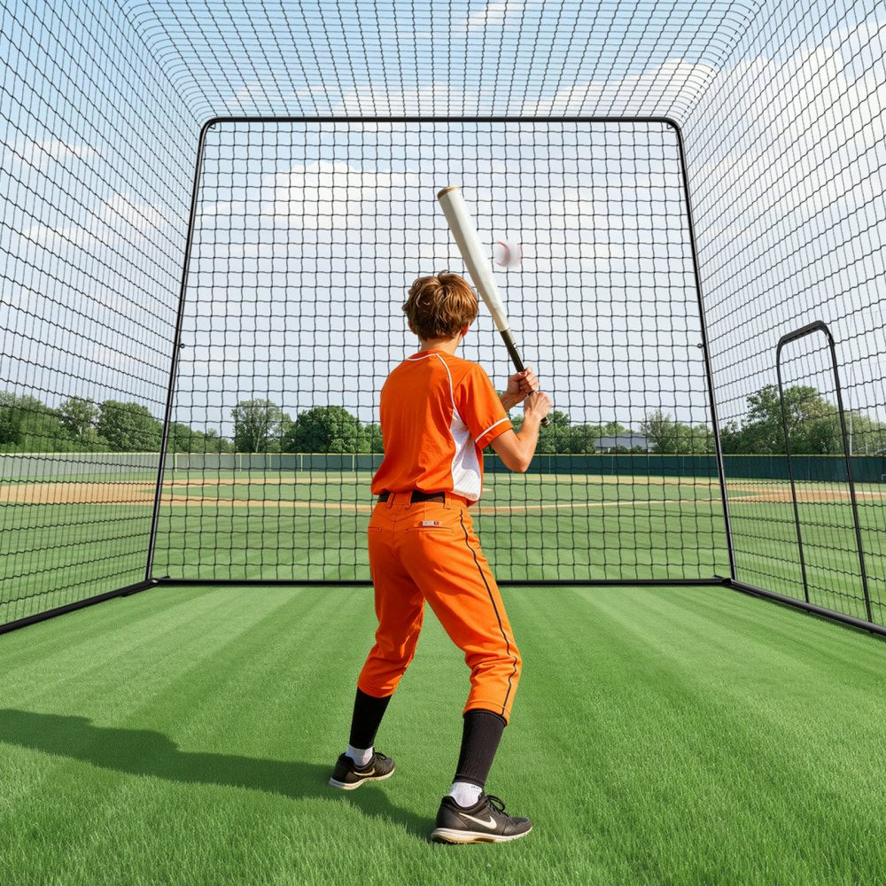VEVOR Baseball Batting Cage, 39.4 x 12.1 x 10.2 FT Freestanding Portable Batting Cage, Hitting Cages with 45-Ply