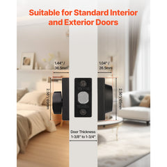 VEVOR Deadbolt Lock, Square Single Cylinder Dead Bolt, Keyed 1 Side, Fits Standard Size Interior and Exterior Doors