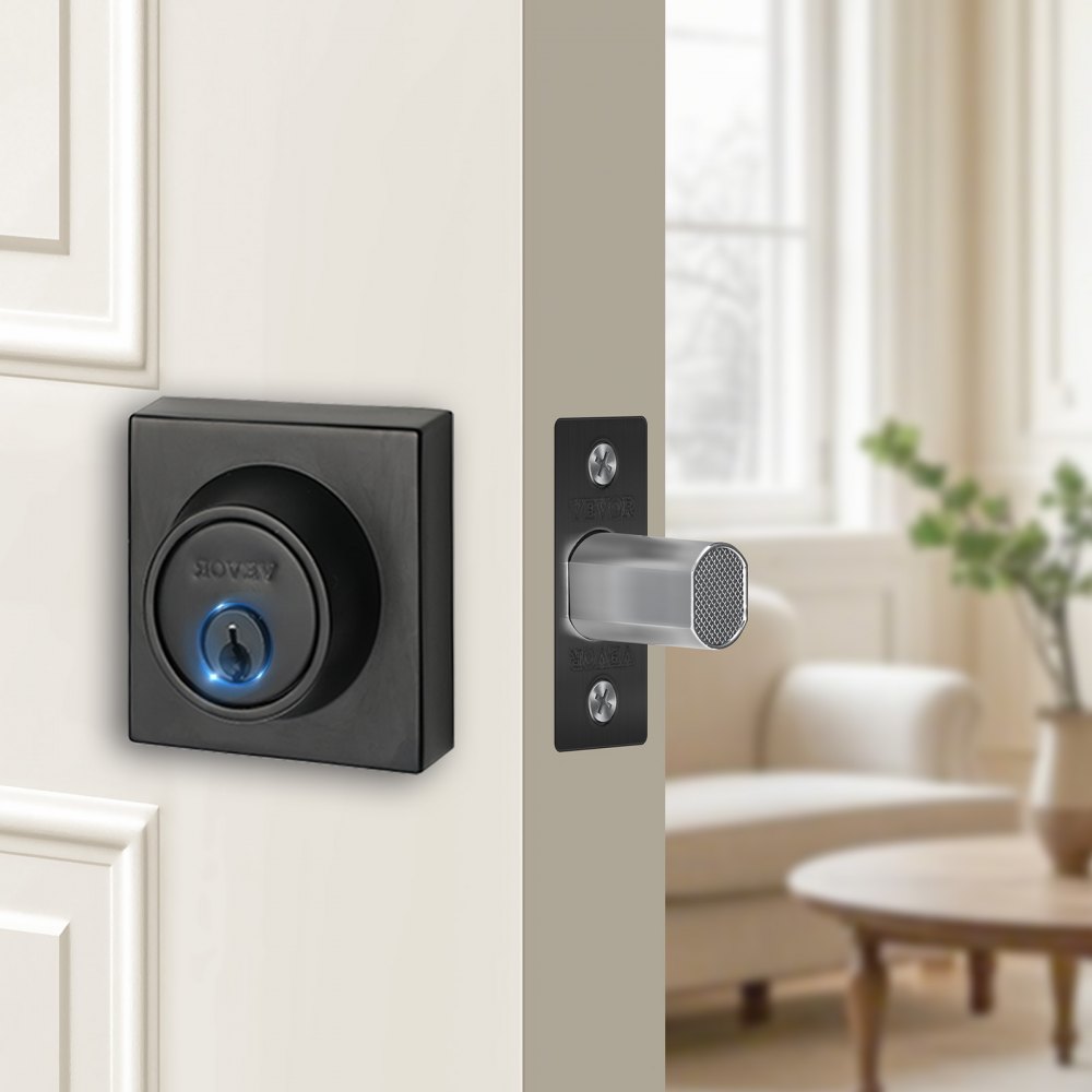 VEVOR Deadbolt Lock, Square Single Cylinder Dead Bolt, Keyed 1 Side, Fits Standard Size Interior and Exterior Doors