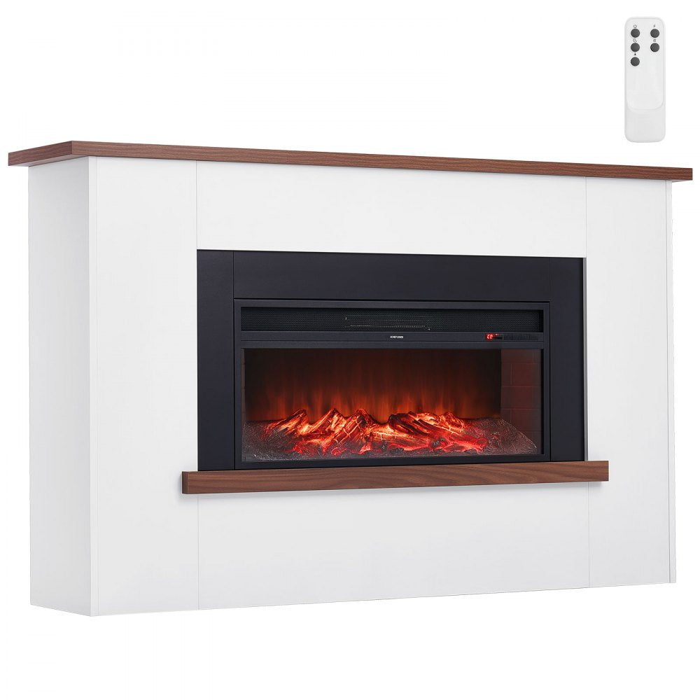 VEVOR 65.5 inch Freestanding Fireplaces, 1500W 5120BTU Fake Electric Fireplace Stove Heater with Mantel, Overheating