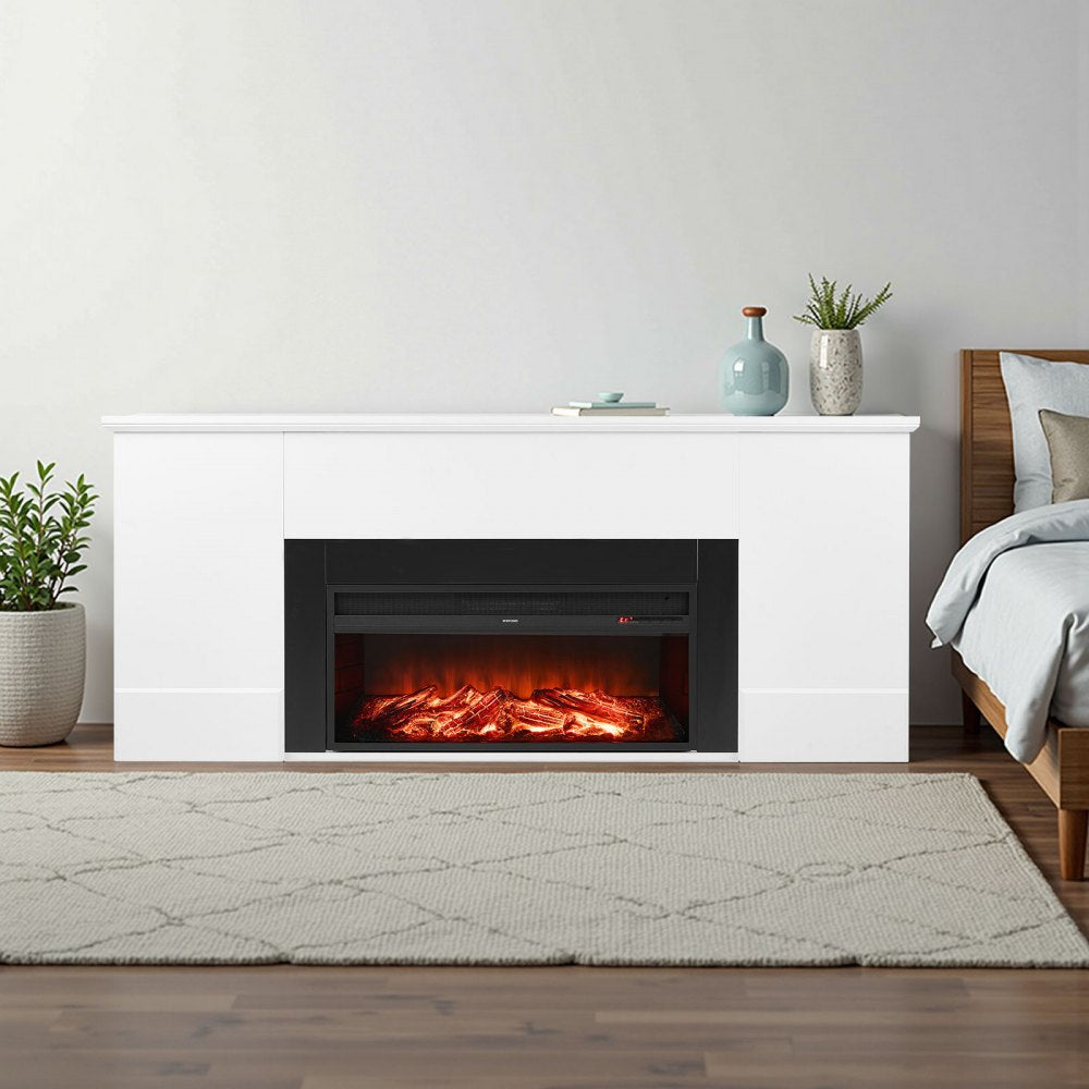 VEVOR 75 inch Freestanding Fireplaces, 1500W 5120BTU Fake Electric Fireplace Stove Heater with Mantel, Overheating