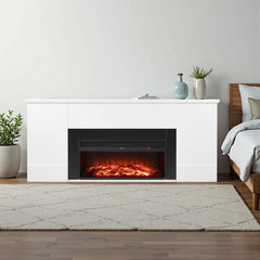VEVOR 75 inch Freestanding Fireplaces, 1500W 5120BTU Fake Electric Fireplace Stove Heater with Mantel, Overheating