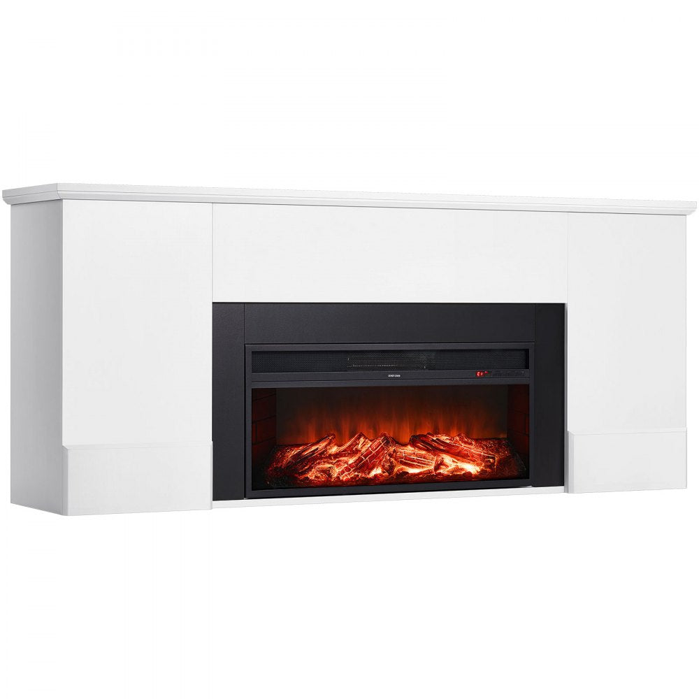 VEVOR 75 inch Freestanding Fireplaces, 1500W 5120BTU Fake Electric Fireplace Stove Heater with Mantel, Overheating