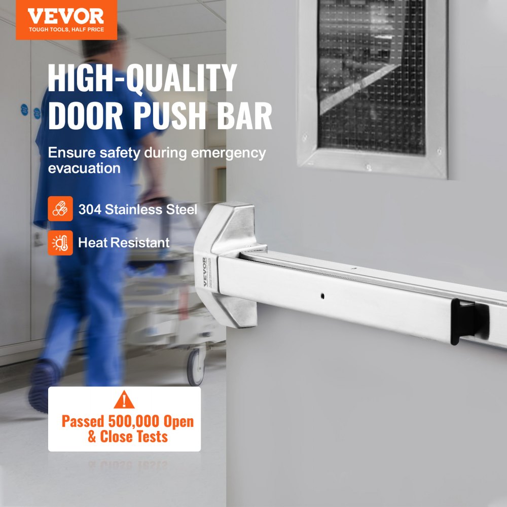 VEVOR Door Push Bar Panic Exit Device, 31" Stainless Steel Commercial Emergency Exit Door Push Bar with Exterior Lever
