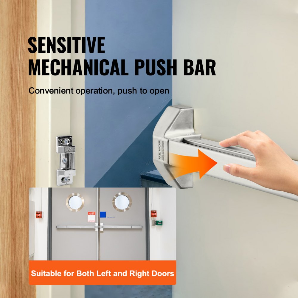 VEVOR Door Push Bar Panic Exit Device, 31" Stainless Steel Commercial Emergency Exit Door Push Bar with Exterior Lever