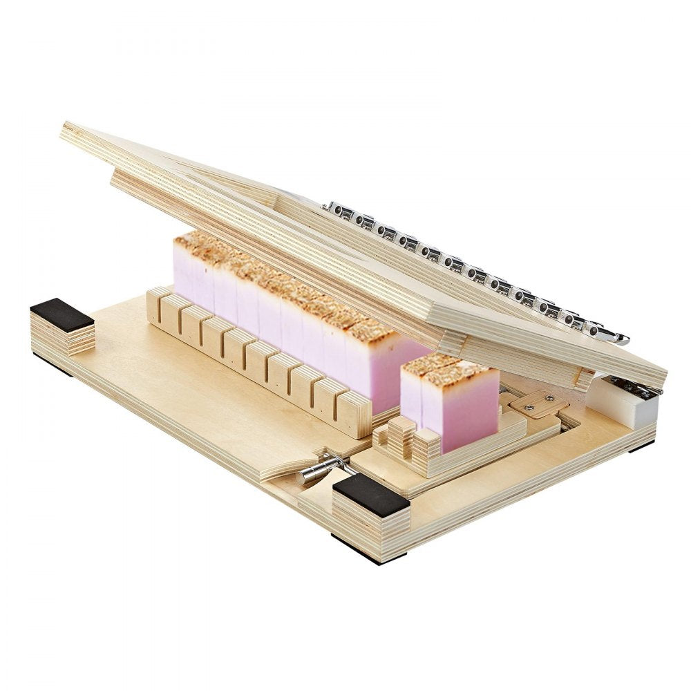 VEVOR Soap Cutter, Cut 1-12 Bars, Precisely and Accurately Cut 1" Bars, Wood Frame With Stainless Steel Wire, with