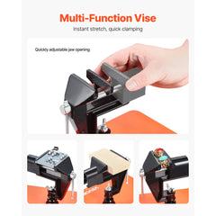 VEVOR Magnetic Helping Hands Soldering Station, 4 Arms Third Hand Tool, with Vise, 3X LED Magnifying Lamp, 4 PCB Holder
