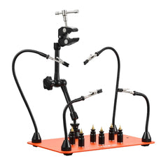 VEVOR Magnetic Helping Hands Soldering Station, 4 Flexible Arms Third Hand Tool, with 6 PCB Pillar Holders & 360 Hot