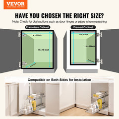 VEVOR 8.5"Wx21"Dx15"H Pull Out Cabinet Organizer, Heavy Duty Slide Out Pantry Shelves, Steel Roll Out Drawers, Sliding
