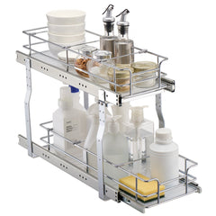 VEVOR 8.5"Wx21"Dx15"H Pull Out Cabinet Organizer, Heavy Duty Slide Out Pantry Shelves, Steel Roll Out Drawers, Sliding