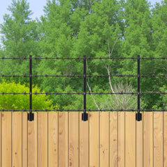 VEVOR Fence Post Extender, 12 Packs 32.1 in Barbed Wire Arm, Sturdy Steel Fence Height Extender, Flat or Surface