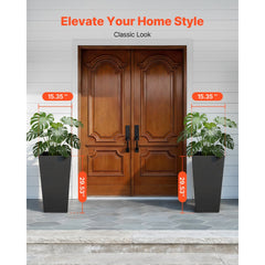 VEVOR Tall Planters Set of 2, 30 Inch Large Outdoor Taper Planters for Outdoor Indoor Plants, Front Porch Plastic