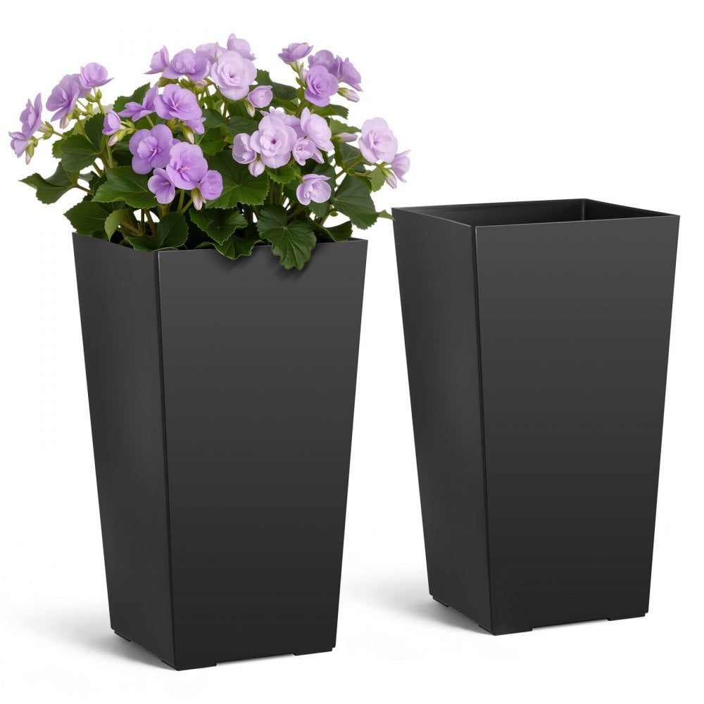 VEVOR Tall Planters Set of 2, 22 Inch Large Outdoor Taper Planters for Outdoor Indoor Plants, Front Porch Plastic