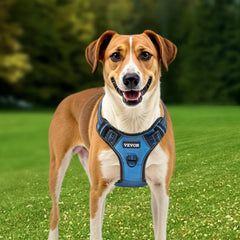 VEVOR Dog Harness for Large Dogs, No Pull Adjustable Dog Vest Pet Harness, with 5ft Leash, Handle, Metal Rings