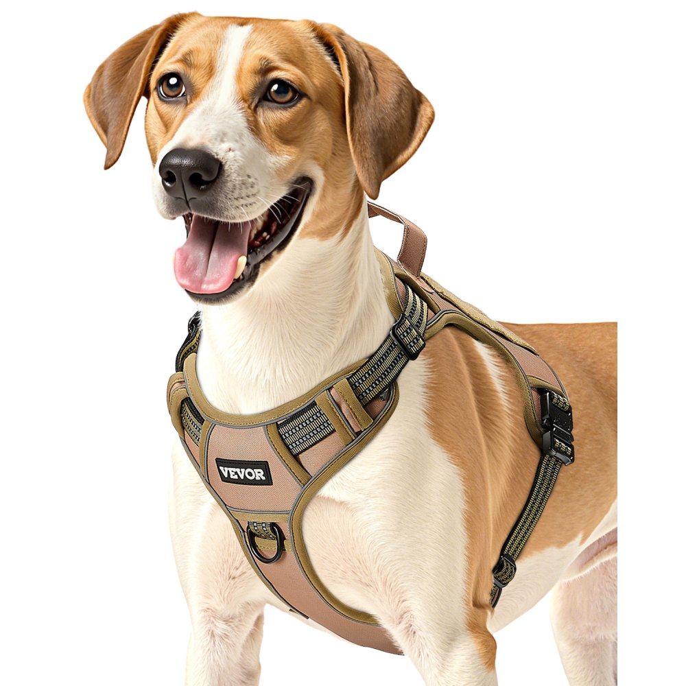 VEVOR Dog Harness for Large Dogs, No Pull Tactical Dog Harness Adjustable Pet Vest, with Handle, Metal Rings, Buckles