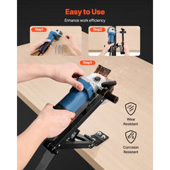 VEVOR Lawn Mower Blade Sharpener, 15° - 45° Adjustable Lawnmower Blade Sharpening Tool with 4 Adapter Pins, Ball