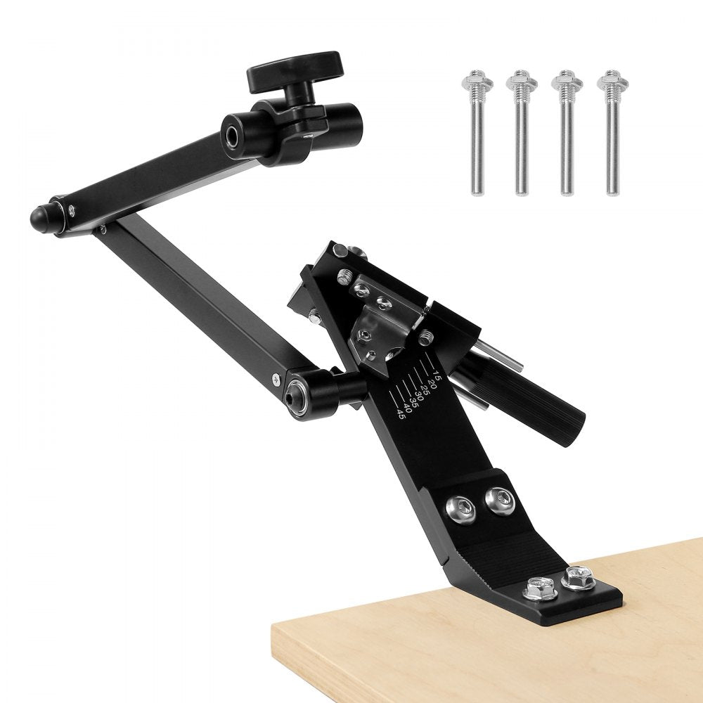 VEVOR Lawn Mower Blade Sharpener, 15° - 45° Adjustable Lawnmower Blade Sharpening Tool with 4 Adapter Pins, Ball
