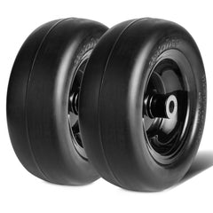 VEVOR Tubeless Mower Wheels, 11x4-5" Size, Pair of Flat-Free PU Tires on Rims, 3.4" Hub, 3/4" Bushing, Includes 20