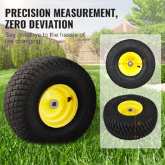 VEVOR Lawn Mower Tires with Rim, 15x6-6" Tubeless Tractor Tires, 2-Pack Tire and Wheel Assembly, S-Turf Pneumatic