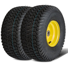 VEVOR Lawn Mower Tires with Rim, 15x6-6" Tubeless Tractor Tires, 2-Pack Tire and Wheel Assembly, S-Turf Pneumatic