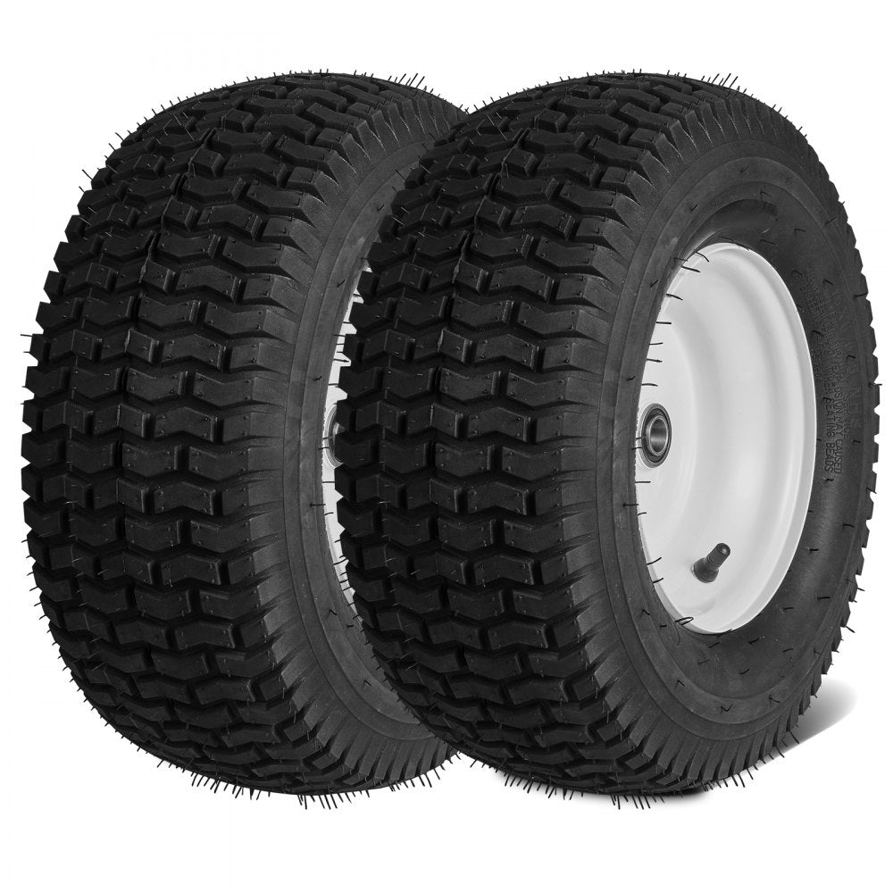 VEVOR Lawn Mower Tires with Rim, 16x6.5-8" Tubeless Tractor Tires, 2-Pack Tire and Wheel Assembly, Turf Pneumatic