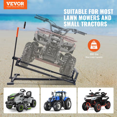 VEVOR Ride on Lawn Mower Lift Jack, 880 Lbs Weight Capacity, Telescopic Maintenance Jack with Crank Handle & Power Tool