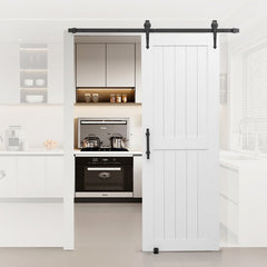 VEVOR Sliding Barn Door, 30 x 84 inch, High-Strength MDF Panel, Barn Door with Hardware Kit, Water-Proof PVC Surface