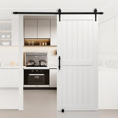 VEVOR Sliding Barn Door, 36 x 84 inch, High-Strength MDF Panel, Barn Door with Hardware Kit, Water-Proof PVC Surface