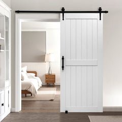 VEVOR Sliding Barn Door, 36 x 84 inch, High-Strength MDF Panel, Barn Door with Hardware Kit, Water-Proof PVC Surface