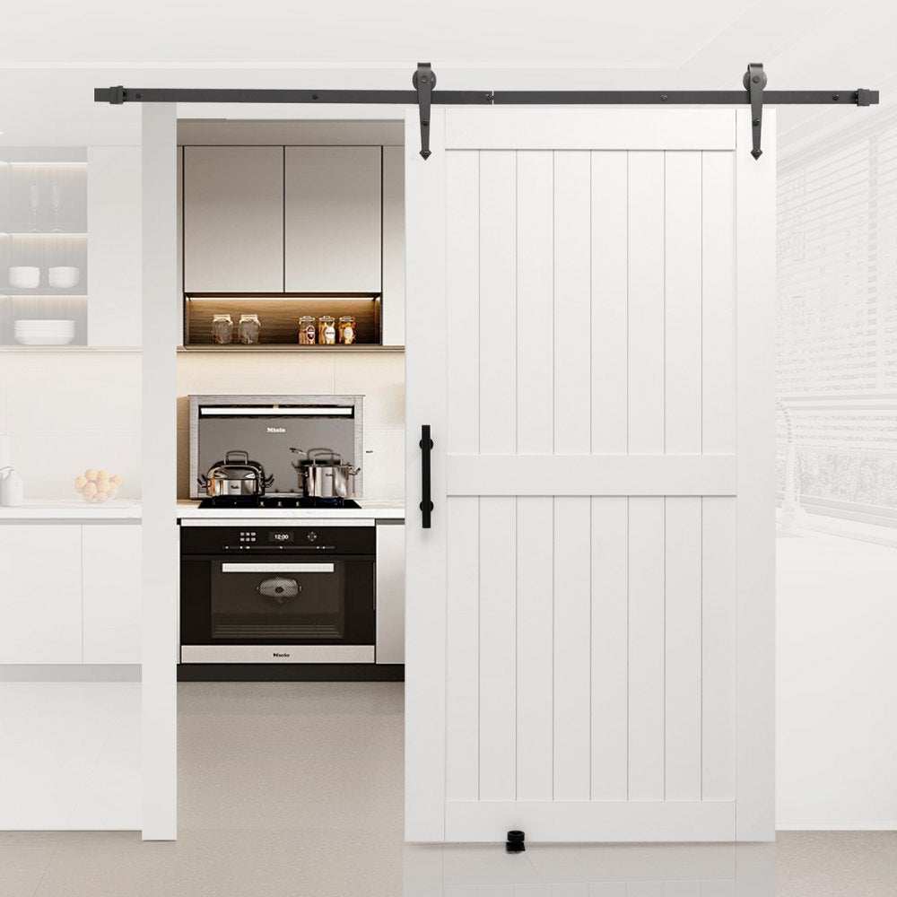 VEVOR Sliding Barn Door, 42 x 84 inch, High-Strength MDF Panel, Barn Door with Hardware Kit, Water-Proof PVC Surface