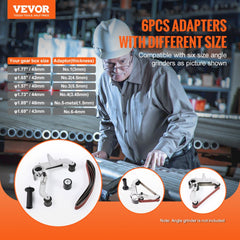 VEVOR Belt Sander Adapter for Angle Grinder, Pipe or Tube Sanding Attachment with 5/8-11" Imperial Thread and 10PCS