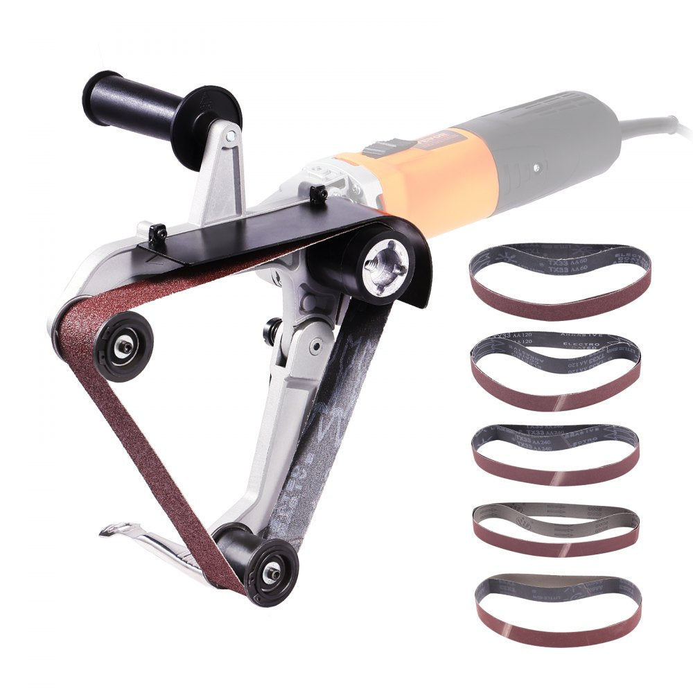 VEVOR Belt Sander Adapter for Angle Grinder, Pipe or Tube Sanding Attachment with 5/8-11" Imperial Thread and 10PCS