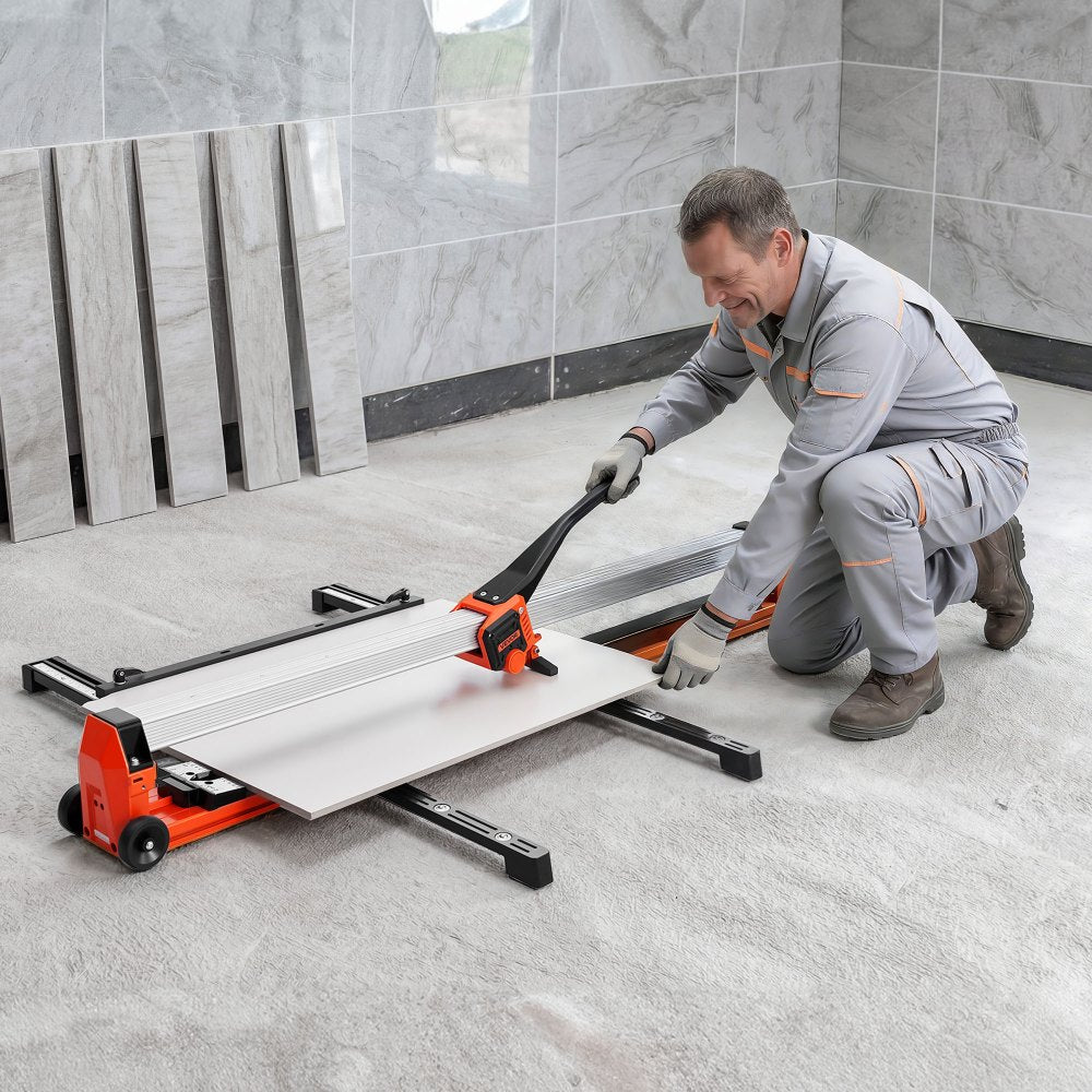 VEVOR 47.2-Inch Manual Tile Cutter, Upgraded Rail and Sliding Head, Precision Alignment Guide, Tungsten Carbide Cutting