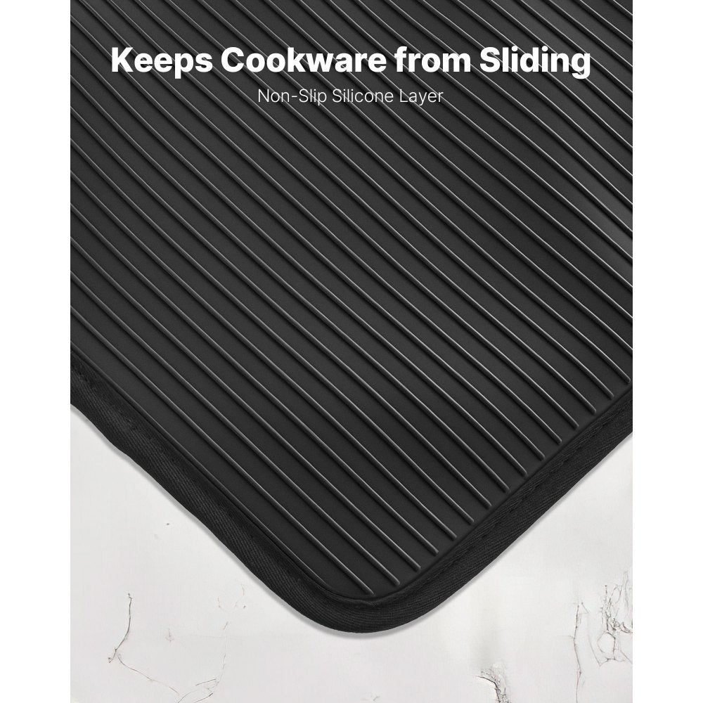 VEVOR Pot Holders, Heat Resistant to 500°F with Ribbed Soft Anti-Slip Silicone Strips, 100% Cotton 9.06 x 8.98 inch Hot