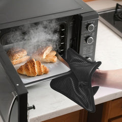 VEVOR Pot Holders, Heat Resistant to 500°F with Ribbed Soft Anti-Slip Silicone Strips, 100% Cotton 9.06 x 8.98 inch Hot