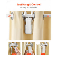 VEVOR Automatic Curtain Opener, APP and Remote Control, Hub Included, Electric Smart Curtain Opener Compatible with