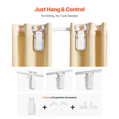 VEVOR Automatic Curtain Opener, 2 Pack, APP and Remote Control, Hub Included, Electric Smart Curtain Opener Compatible