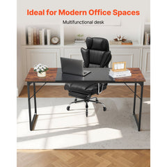 VEVOR Computer Desk, 63 Inch Office Gaming Desk for Home Office, Writing Study Work Modern Simple Table with Metal
