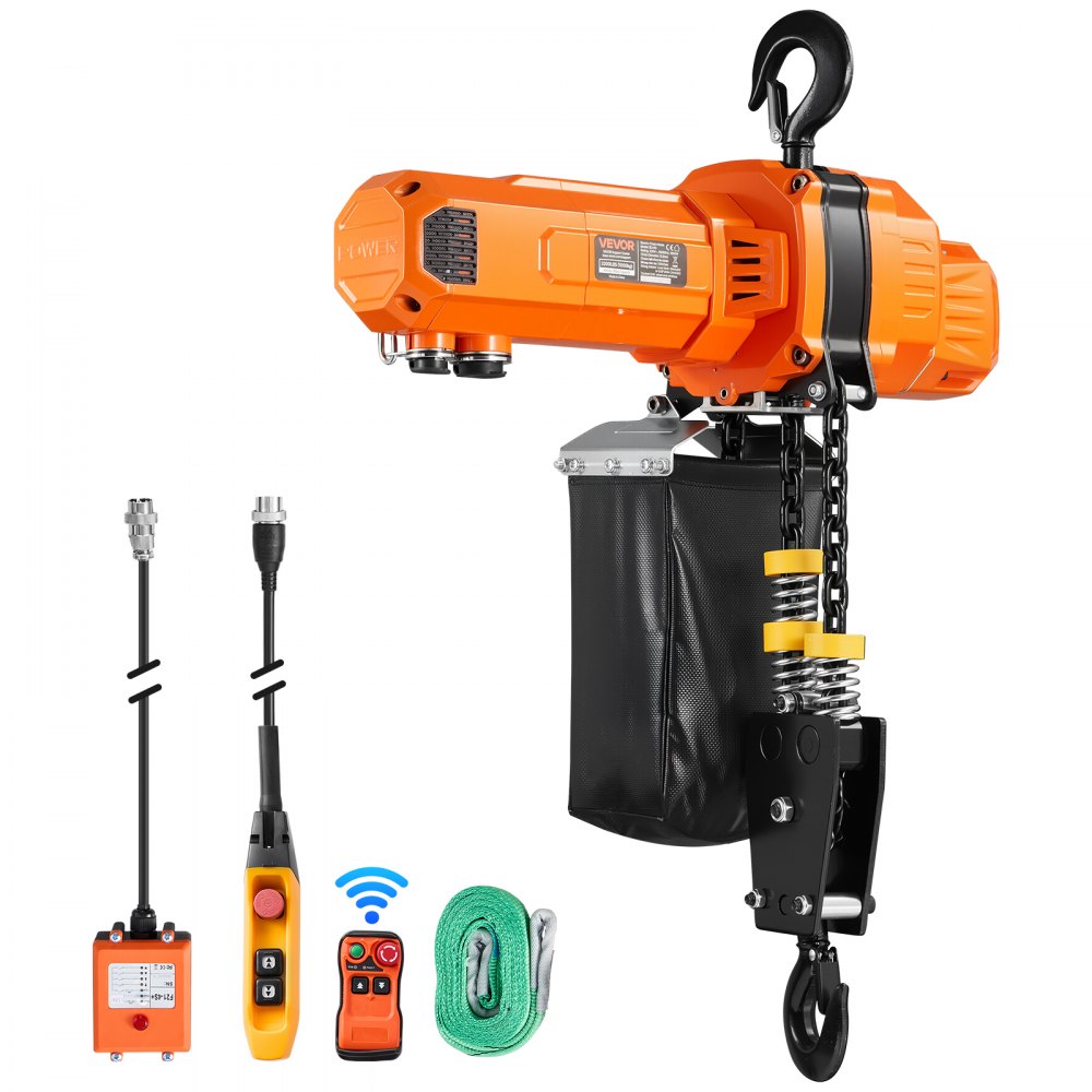 VEVOR 2200 lbs Electric Chain Hoist, 10 ft Lifting Height, 120V Single Phase Overhead Crane with 328 ft Wireless & 8 ft