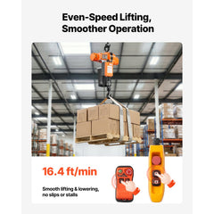 VEVOR 1100 lbs Electric Chain Hoist, 20 ft Lifting Height, 120V Single Phase Overhead Crane with 328 ft Wireless & 15
