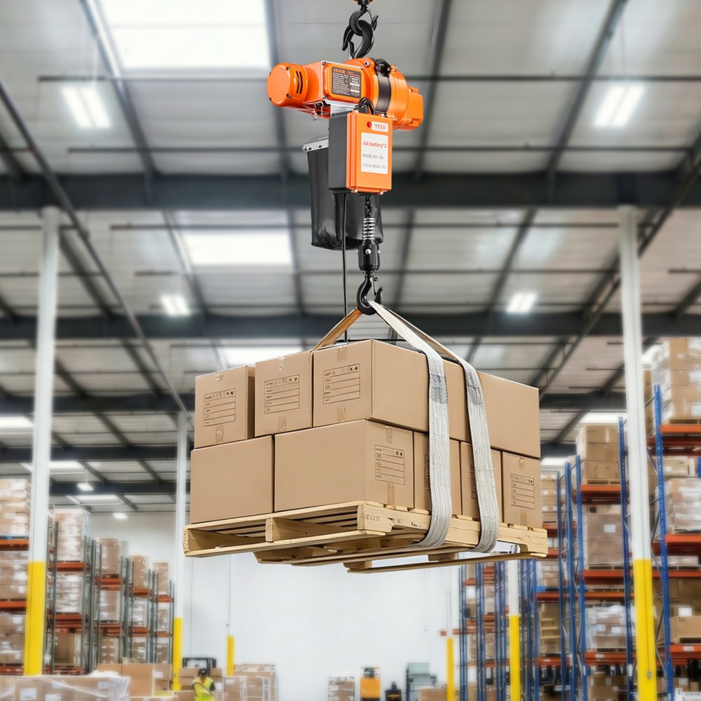 VEVOR 1100 lbs Electric Chain Hoist, 20 ft Lifting Height, 120V Single Phase Overhead Crane with 328 ft Wireless & 15